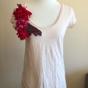 LOFT Pom Pom detail pink top